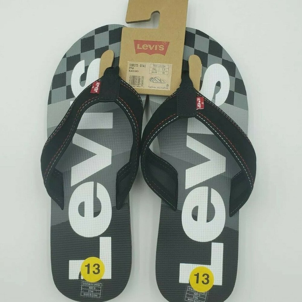 Levi's Mens ETNA Casual Flip-Flop Vegan Sandal Beach Shoe Size 13